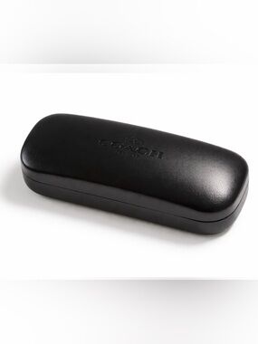 Coach eyeglass case hard shell black logo travel unisex
